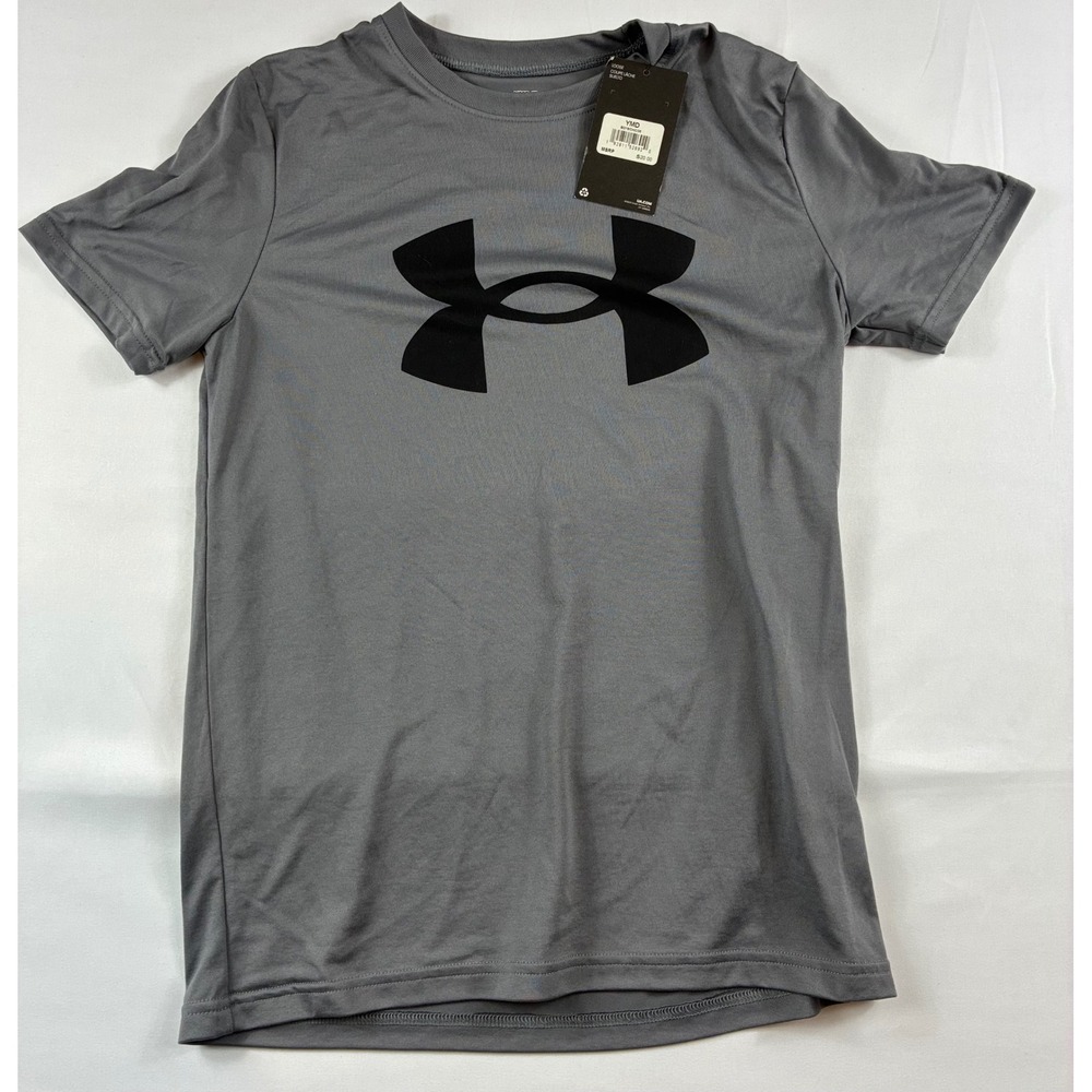 Under Armour T-Shirt Boys Medium Gray NWT HeatGear Loose Fit Graphic Tee